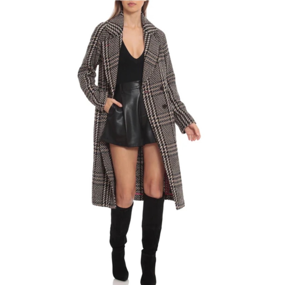 Avec Les Filles Plaid Double-Faced Raglan Coat Unlined Women’s XS NWOT